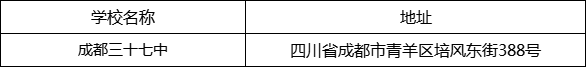 成都市成都三十七中地址在哪里？