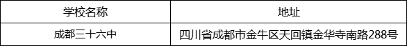 成都市成都三十六中地址在哪里？