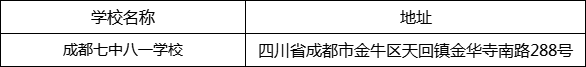 成都市成都七中八一學校地址在哪里？