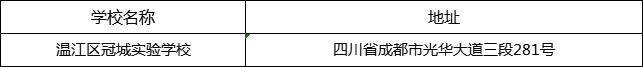 成都市溫江區(qū)冠城實(shí)驗(yàn)學(xué)校地址在哪里？