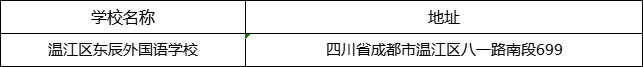 成都市溫江區(qū)東辰外國語學校地址在哪里？