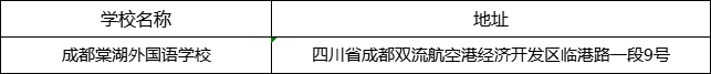 成都市成都棠湖外國語學(xué)校地址在哪里？