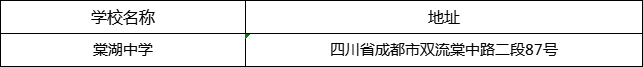 成都市棠湖中學地址在哪里？