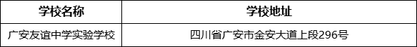 廣安市廣安友誼中學實驗學校學校地址在哪里？