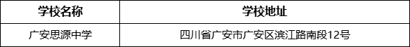 廣安市廣安思源中學(xué)學(xué)校地址在哪里？