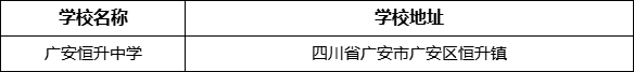 廣安市廣安恒升中學(xué)學(xué)校地址在哪里？