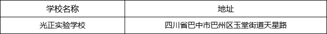 巴中市光正實驗學校地址在哪里？