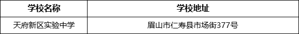 眉山市天府新區(qū)實驗中學學校地址在哪里？