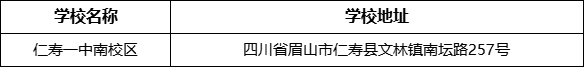 眉山市仁壽一中南校區(qū)學(xué)校地址在哪里？