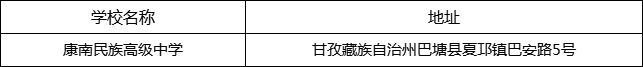 甘孜州康南民族高級中學(xué)地址在哪里？