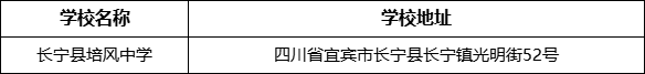 宜賓市長寧縣培風中學學校地址在哪里？