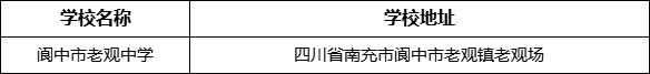 南充市閬中市老觀中學(xué)地址在哪里？