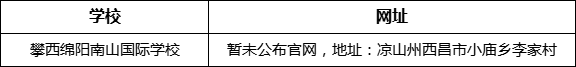 涼山州攀西綿陽南山國際學(xué)校網(wǎng)址是什么？