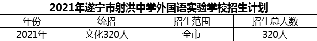 2024年遂寧市射洪中學外國語實驗學校招生計劃是多少？