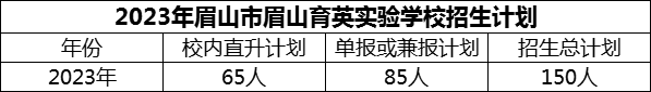 2024年眉山市眉山育英實(shí)驗(yàn)學(xué)校招生計(jì)劃是多少？