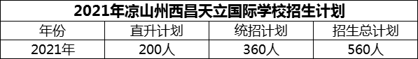 2024年涼山州西昌天立國際學(xué)校招生計(jì)劃是多少？