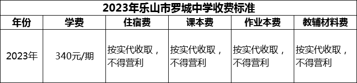 2024年樂山市羅城中學學費多少錢？