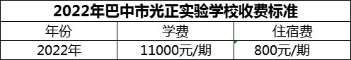 2024年巴中市光正實驗學(xué)校學(xué)費多少錢？