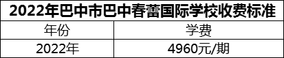 2024年巴中市巴中春蕾國際學(xué)校學(xué)費多少錢？