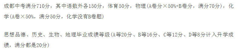 2020年成都中考總分多少？中考滿分是多少？