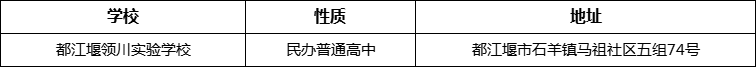 成都市都江堰領川實驗學校詳細地址、在哪里？